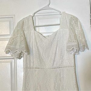 White Lace Midi Dress